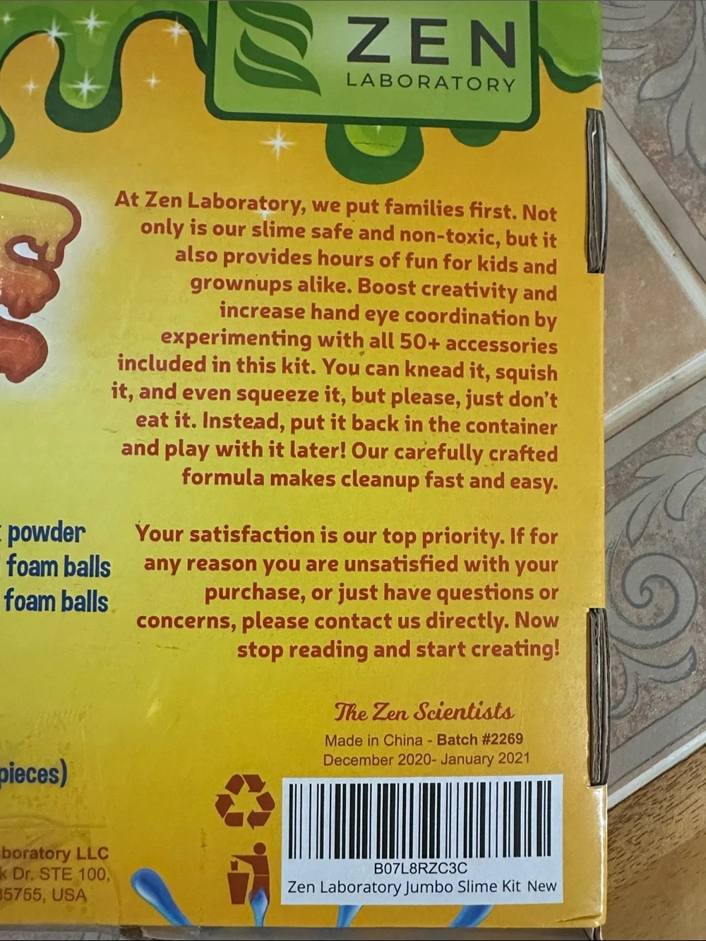 Zen Laboratory Jumbo Slime Kit - Yellow Glow-In-The-Dark